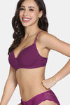 Zivame Padded Non Wired 3/4Th Coverage T-Shirt Bra - Raspberry Radiance — thumbnail 4
